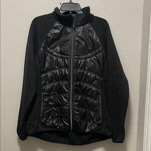 London Fog Women's Black Quilted Down Puffer Lightweight Thumbholes Jacket